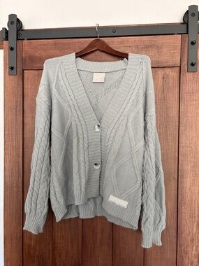 Taylor Swift TTPD Grey Cable sweater